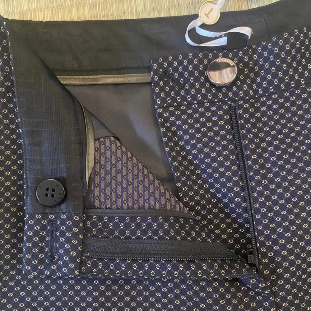 Ted Baker Navy Polka Dot Trousers - Picture 3 of 6